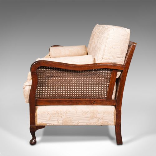 fig 2. Antique Bergere Sofa, English, Beech, Cane, 2 Seat Settee, Edwardian, Circa 1910