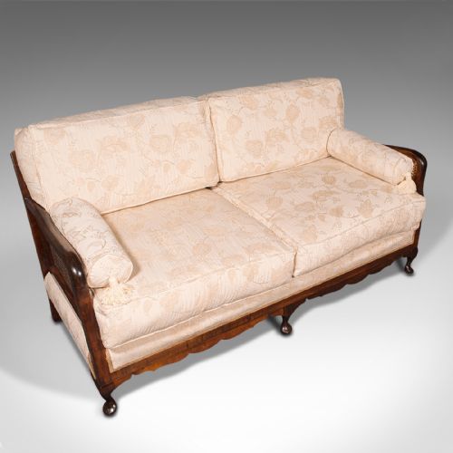 fig 5. Antique Bergere Sofa, English, Beech, Cane, 2 Seat Settee, Edwardian, Circa 1910