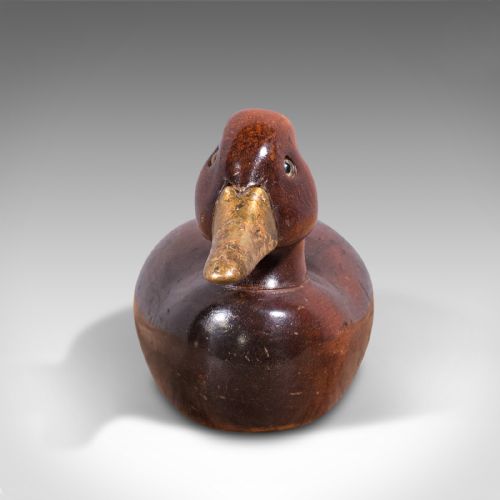 fig 1. Antique Decoy Duck, English, Carved Mallard Figure, Gilt, Edwardian, Circa 1910