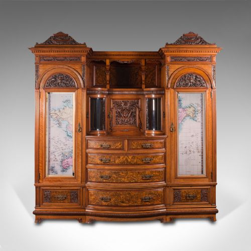 fig 1. Large Fine Antique Wardrobe Compactum, English, Walnut, Gillow & Co, Victorian