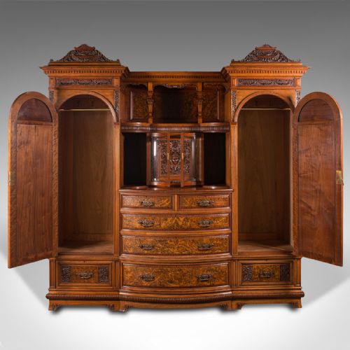 fig 2. Large Fine Antique Wardrobe Compactum, English, Walnut, Gillow & Co, Victorian
