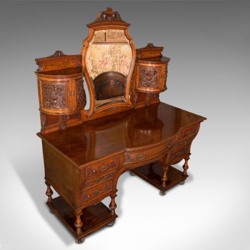 fig 5. Fine Antique Dressing Table, English, Walnut, Console, Gillow and Co, Victorian