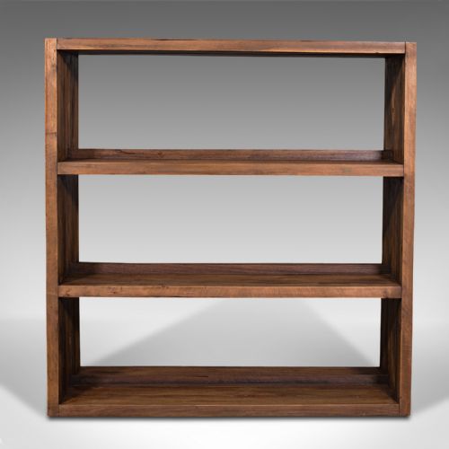 fig 1. Antique Double Sided Bookcase, English, Pitch Pine, Open Book Shelf, Victorian