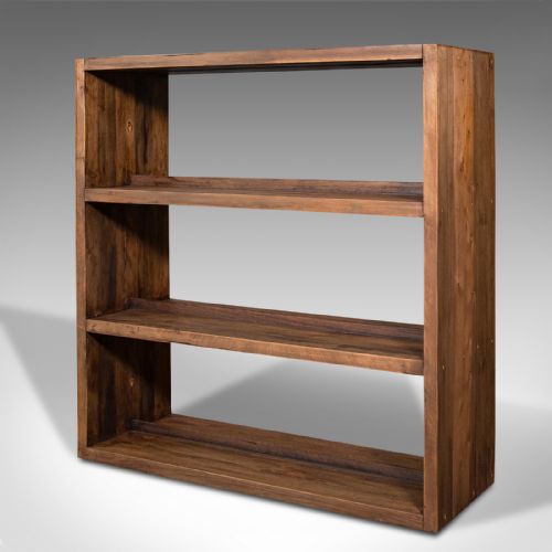 fig 2. Antique Double Sided Bookcase, English, Pitch Pine, Open Book Shelf, Victorian