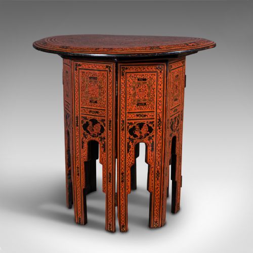 Antique Occasional Table, Oriental, Coffee, Lamp, Stand, Victorian, Circa 1850