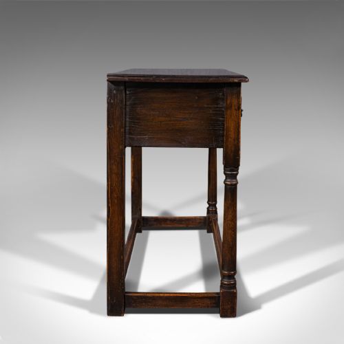 fig 3. Antique Dresser Base, English, Oak, Side, Hall, Table, Late Georgian, Circa 1800