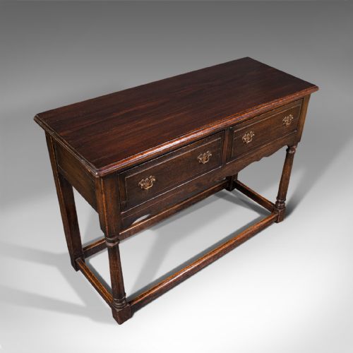fig 5. Antique Dresser Base, English, Oak, Side, Hall, Table, Late Georgian, Circa 1800