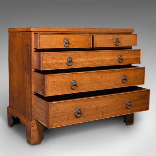 fig 1. Antique Gentleman's Chest Of Drawers, English, Oak, Tallboy, Georgian, C.1800