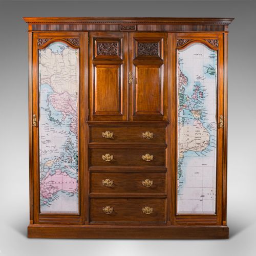 fig 3. Antique Gentleman's Wardrobe, Walnut, Compactum, Waring And Gillow, Victorian