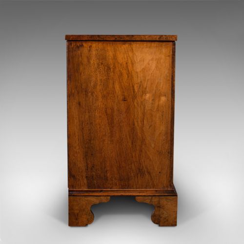 fig 3. Antique Gentleman's Lowboy, English, Burr Walnut, Chest of Drawers, Georgian