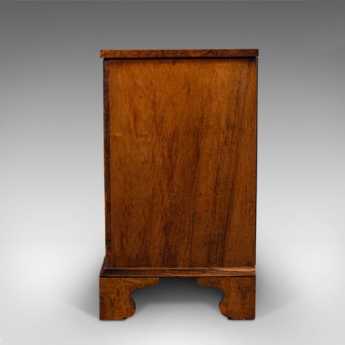fig 4. Antique Gentleman's Lowboy, English, Burr Walnut, Chest of Drawers, Georgian