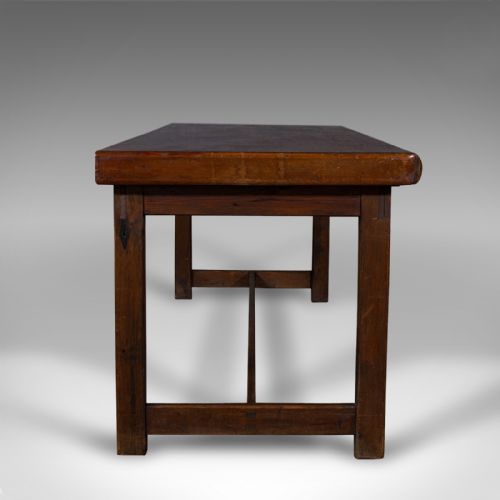 fig 3. Antique Leather Cutter's Bench, Italian, Console, Side Table, Victorian, C.1900