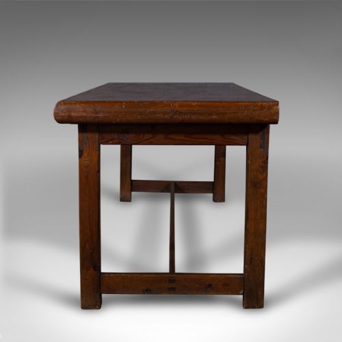 fig 4. Antique Leather Cutter's Bench, Italian, Console, Side Table, Victorian, C.1900