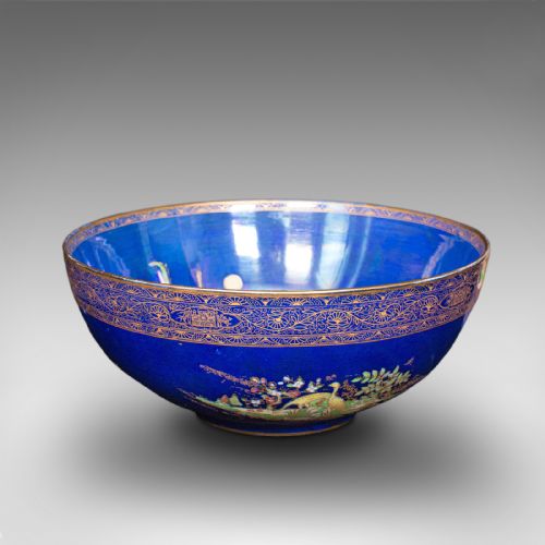 Antique Decorative Fruit Bowl, English, Ceramic, Lustre, Serving Dish, C.1920