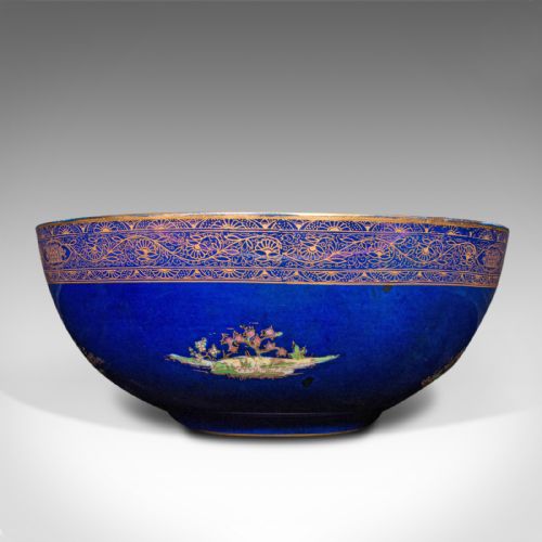 fig 5. Antique Decorative Fruit Bowl, English, Ceramic, Lustre, Serving Dish, C.1920