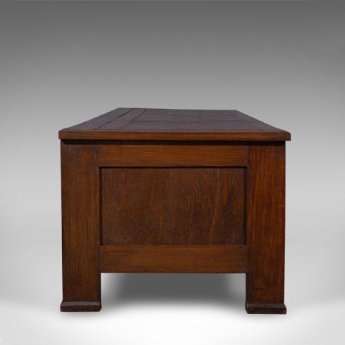 fig 3. Large Antique Blanket Coffer, English, Oak, Chest, Window Seat, Edwardian, 1910