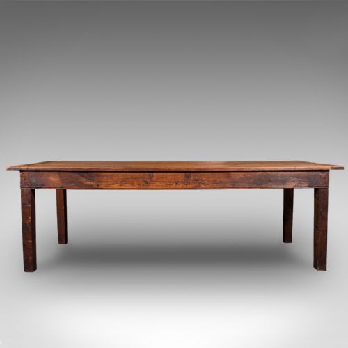 fig 1. Large, 8 Seat Antique Dining Table, English, Pine, Country Kitchen, Victorian