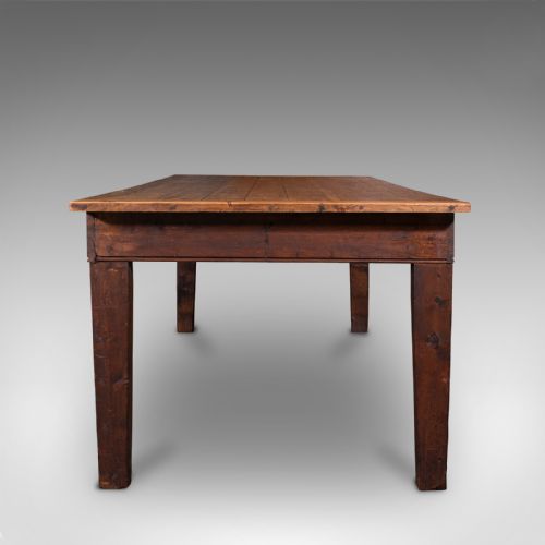 fig 3. Large, 8 Seat Antique Dining Table, English, Pine, Country Kitchen, Victorian