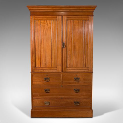 fig 2. Antique Linen Press Cupboard, English, Walnut, Cabinet, London, Victorian, 1890