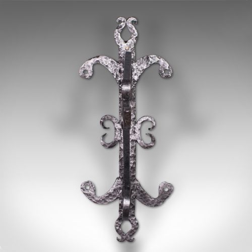 fig 1. Antique Heavy Wall Bracket, English, Hand Beaten, Wrought Iron, Georgian, C.1800