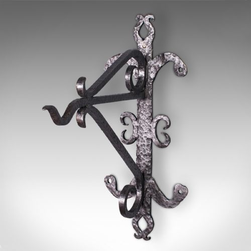 fig 2. Antique Heavy Wall Bracket, English, Hand Beaten, Wrought Iron, Georgian, C.1800