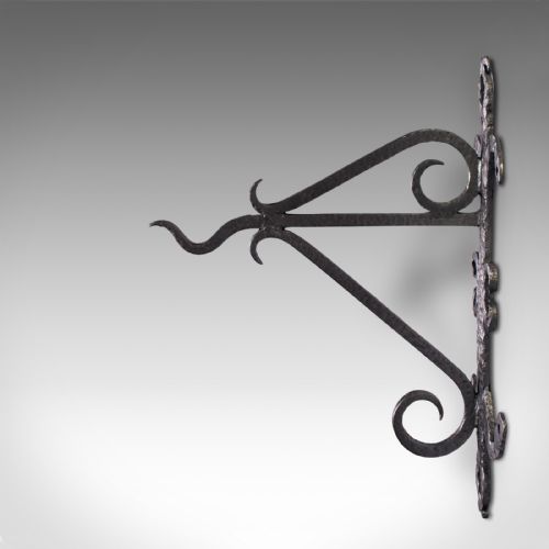 fig 3. Antique Heavy Wall Bracket, English, Hand Beaten, Wrought Iron, Georgian, C.1800