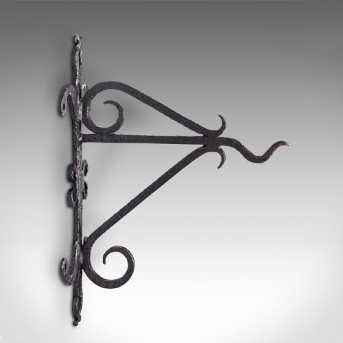 fig 4. Antique Heavy Wall Bracket, English, Hand Beaten, Wrought Iron, Georgian, C.1800