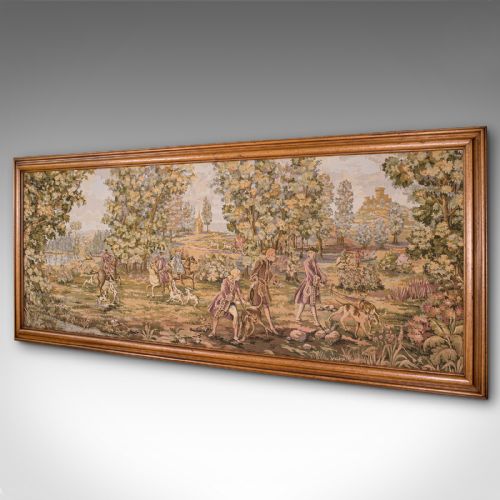 fig 2. Large Antique Panoramic Tapestry, French, Needlepoint, Decorative Panel, C.1910