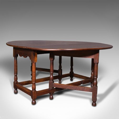 fig 1. Large Antique Gate-Leg Table, English, Oak, Folding, Occasional, Victorian, 1900