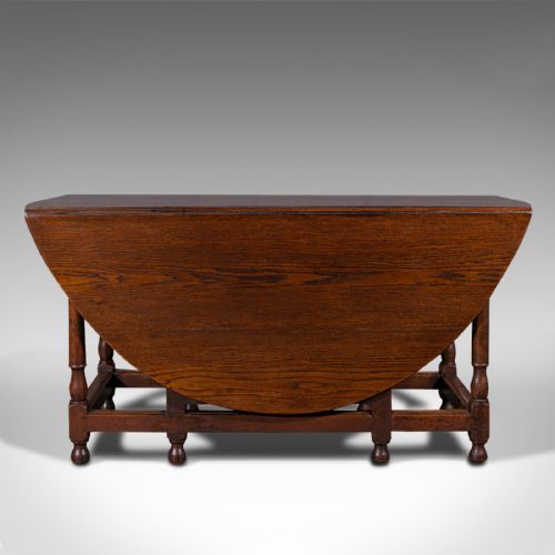 fig 2. Large Antique Gate-Leg Table, English, Oak, Folding, Occasional, Victorian, 1900