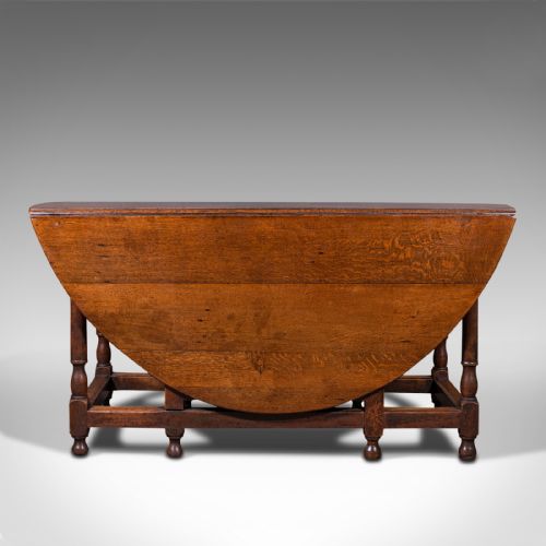 fig 4. Large Antique Gate-Leg Table, English, Oak, Folding, Occasional, Victorian, 1900