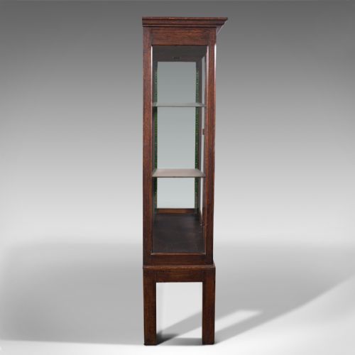 fig 2. Quality Antique Display Cabinet, English, Oak, Retail, Showcase, Edwardian, 1910
