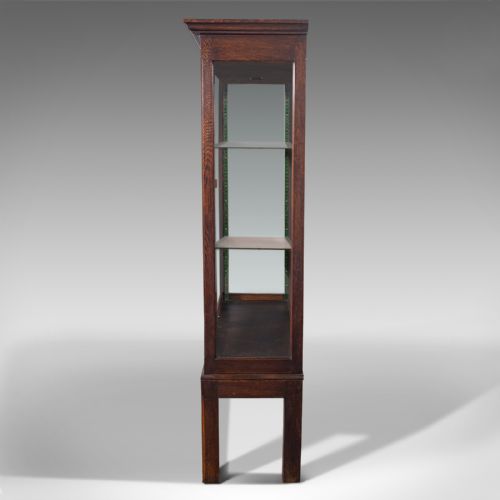 fig 4. Quality Antique Display Cabinet, English, Oak, Retail, Showcase, Edwardian, 1910