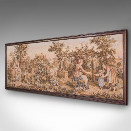 fig 2. Antique 5' Panoramic Tapestry, French, Needlepoint, Display Panel, Edwardian