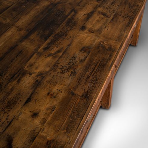 fig 6. Large Antique Craftsman's Table, Pine, Kitchen Island, Retail, Bench, Victorian