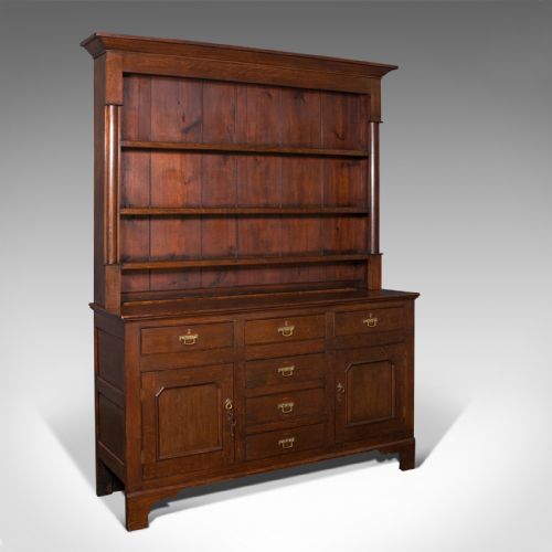 Antique Welsh Dresser, British, Oak, Sideboard Cabinet, Country House, Victorian
