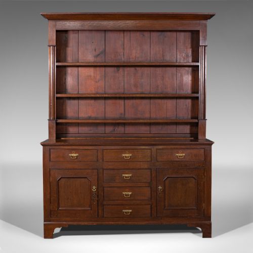 fig 1. Antique Welsh Dresser, British, Oak, Sideboard Cabinet, Country House, Victorian