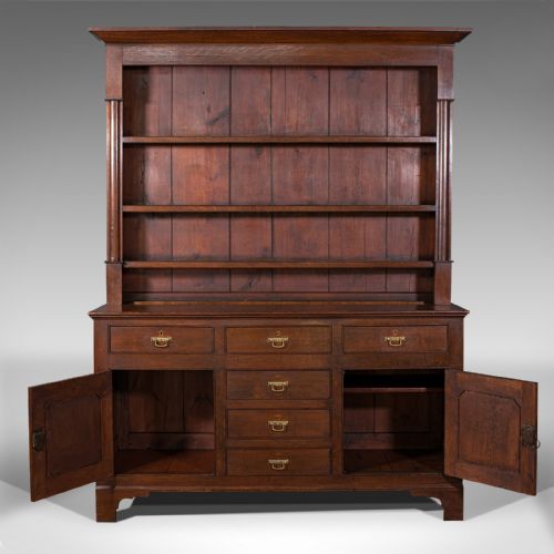 fig 4. Antique Welsh Dresser, British, Oak, Sideboard Cabinet, Country House, Victorian
