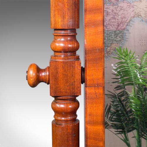 GRAND ANTIQUE CHEVAL MIRROR ENGLISH DRESSING COUNTRY HOUSE VICTORIAN C1880 - ADDITIONAL PHOTO 7
