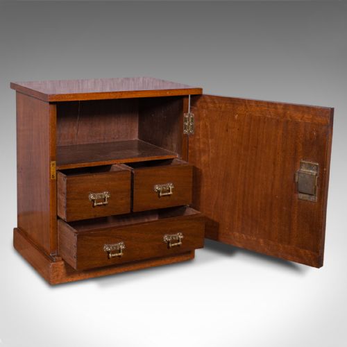 fig 1. Antique Collector's Cabinet, English, Walnut, Tea, Smoker's Cupboard, Edwardian
