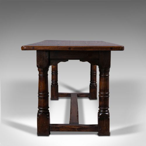 fig 2. Antique Refectory Table, English, Oak, 6 Seat, Dining, Kitchen, Victorian, 1880