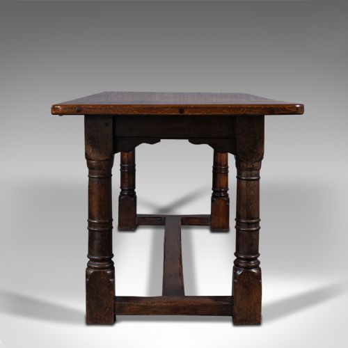 fig 3. Antique Refectory Table, English, Oak, 6 Seat, Dining, Kitchen, Victorian, 1880