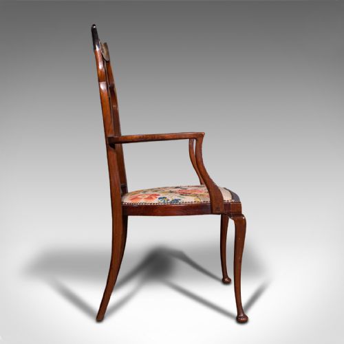 fig 2. Antique Elbow Chair, English, Occasional, Art Nouveau, Libertyesque, Victorian