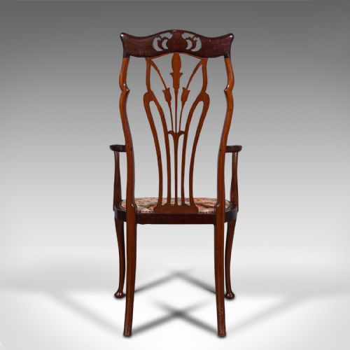 fig 5. Antique Elbow Chair, English, Occasional, Art Nouveau, Libertyesque, Victorian