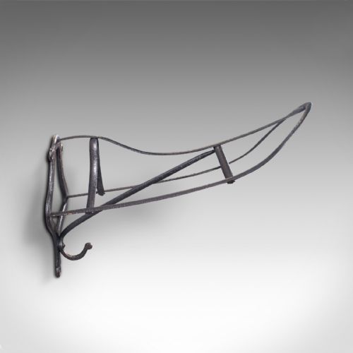 fig 3. Antique Saddle Rack, English, Cast Iron, Equestrian Tack Rest, Victorian, C.1850