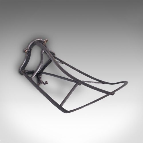 fig 4. Antique Saddle Rack, English, Cast Iron, Equestrian Tack Rest, Victorian, C.1850