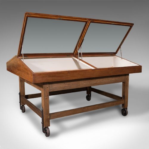 fig 1. Large Antique Museum Showcase, English, Pitch Pine, Display Cabinet, Victorian