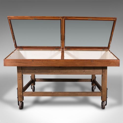 fig 5. Large Antique Museum Showcase, English, Pitch Pine, Display Cabinet, Victorian