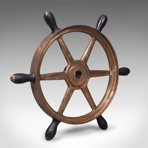 Heavy Antique Ship's Wheel, English, Bronze, Maritime, Victorian, Circa 1850