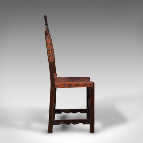 fig 2. Pair Of Antique Hall Seats, Scottish, Side Chair, Jacobean Revival, Edwardian